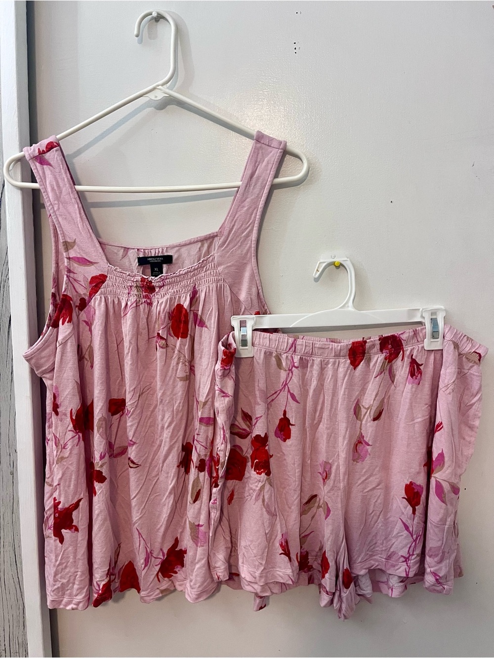 Simply Vera Pink Floral Two-Piece Sleep Set